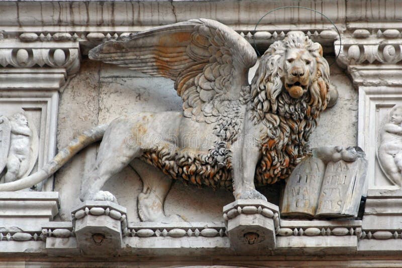 Statua del leone di Venezia fotografia stock libera da diritti
