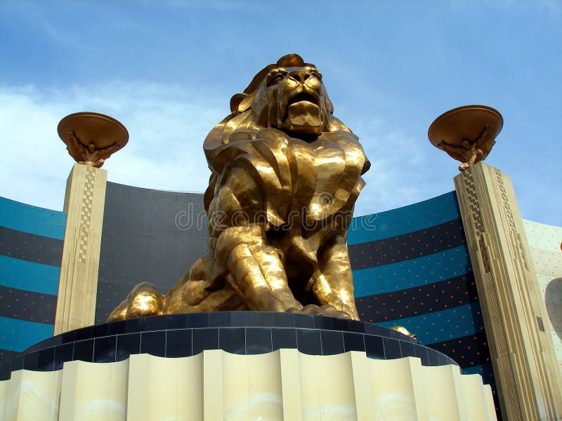Statua del leone, Mgm Grand fotografia stock