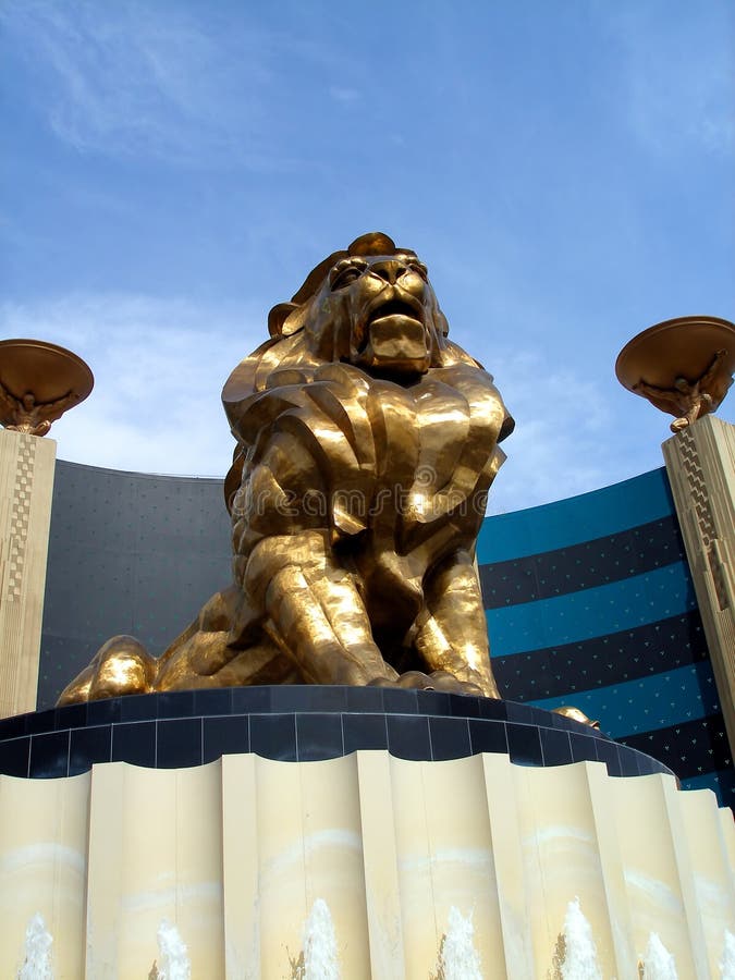 Statua del leone, Mgm Grand, Las Vegas fotografia stock libera da diritti