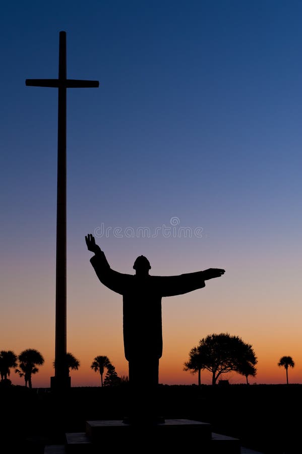 Statua del padre Francisco Lopez fotografie stock libere da diritti Statua del padre Francisco Lopez fotografie stock libere da diritti