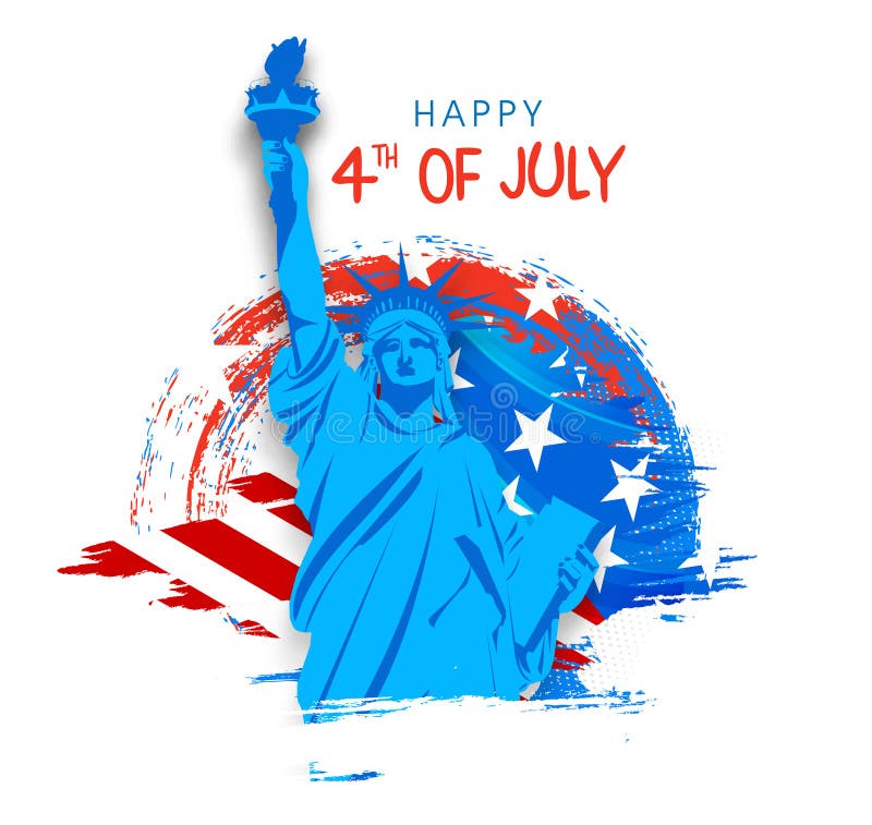 Statua della libertà per la quarta della celebrazione di luglio illustrazione vettoriale Statua della libertà per la quarta della celebrazione di luglio illustrazione vettoriale
