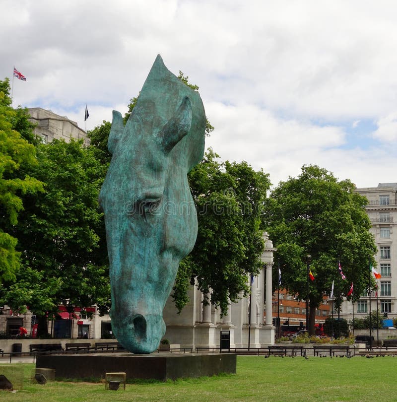 Statua Della Testa Di Cavallo, Arco Di Marmo, Londra. Fotografia