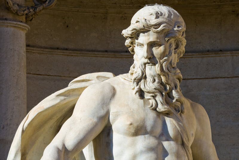 Statua di Nettuno a Roma immagini stock libere da diritti