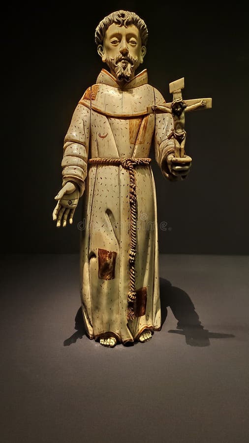 Le Cinque Ferite Di San Francesco Statua Di San Francesco D'Assisi Al Museo Fotografia Stock - Immagine