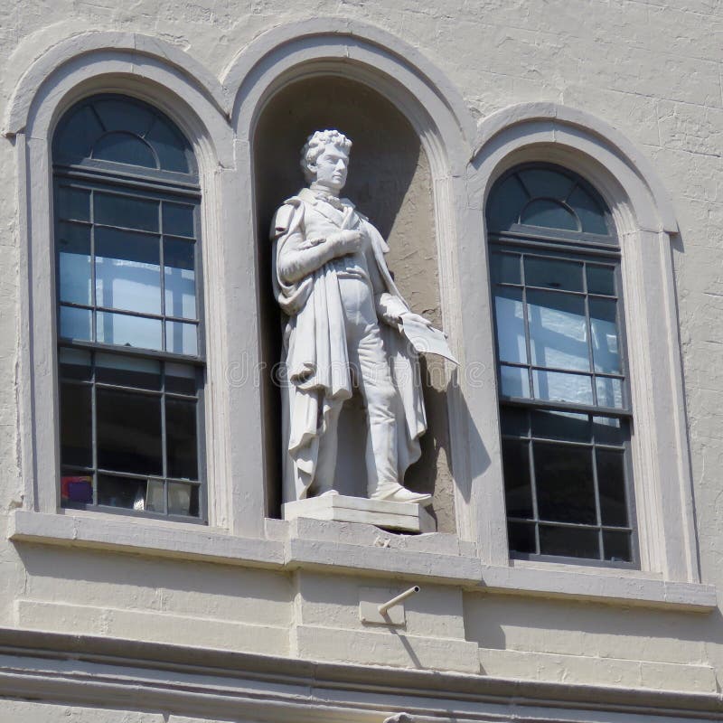 Statua Robert Fulton przy Fulton Theatre, lokalizować w w centrum Lancaster PA zdjęcia royalty free Statua Robert Fulton przy Fulton Theatre, lokalizować w w centrum Lancaster PA zdjęcia royalty free