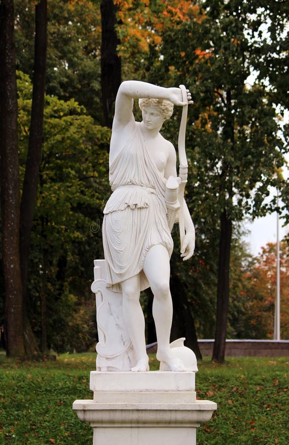 statue of an Amazon, the bottom Dutch garden in the palace park Gatchina Russia