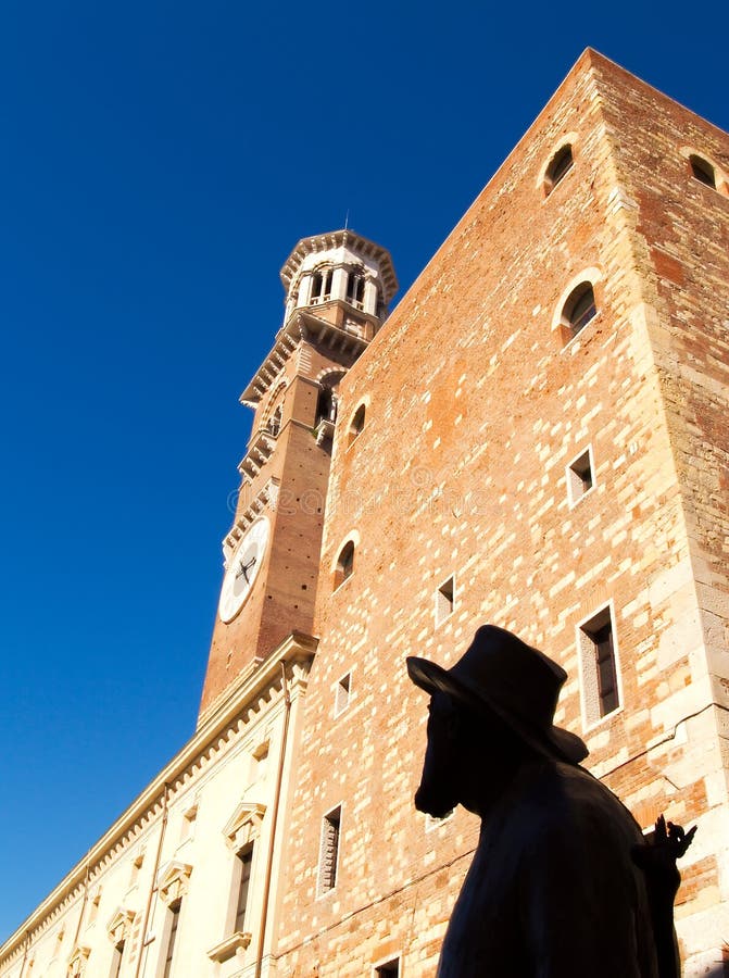 Statue and ancient building stock image