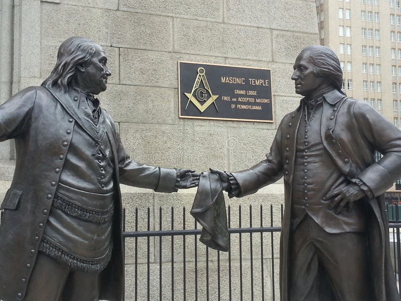 The Statue of Benjamin Franklin and George Washington Outside the Masonic  Temple, Philadelphia USA Editorial Photography - Image of historical,  baltimore: 215099182