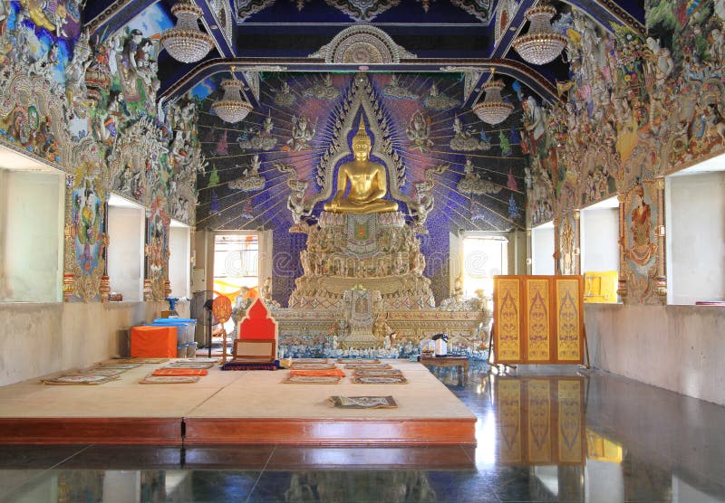 Statue of buddha in church at Wat Pariwat, Bangkok, Thailand.