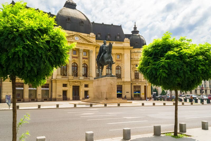Monument of Carol the First at Revolution Square in Bucharest, Romania royalty free stock photography Monument of Carol the First at Revolution Square in Bucharest, Romania royalty free stock photography