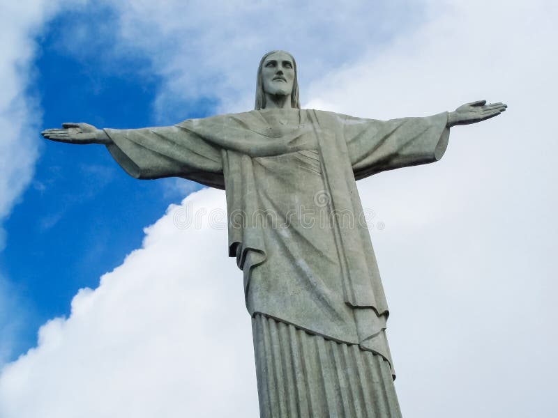 Statue Christ the Redeemer in Brasil stock photos