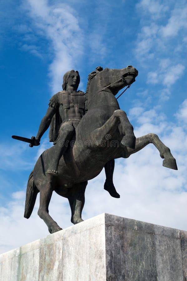 Statue d'Alexandre le grand à la ville de Salonique images stock Statue d'Alexandre le grand à la ville de Salonique images stock