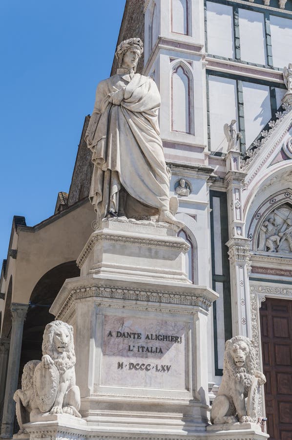 Statue of Dante Alighieri in Florence, Italy Stock Image Image of