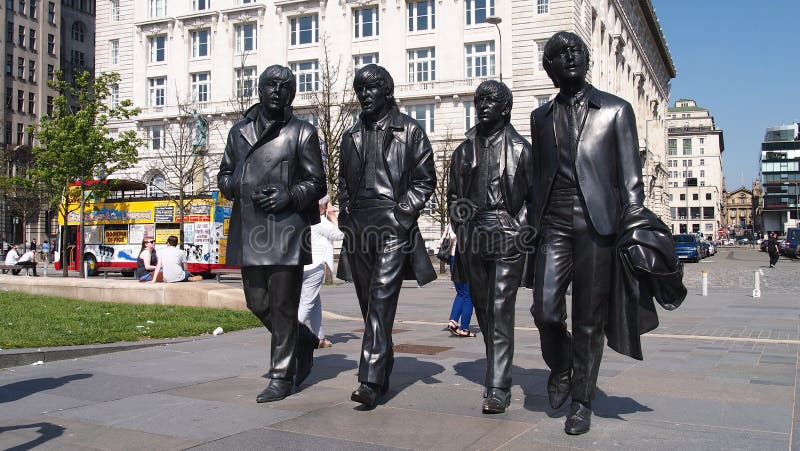 Statue de Beatles au bord de mer, Liverpool images stock Statue de Beatles au bord de mer, Liverpool images stock
