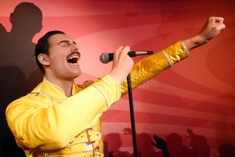 Statue de cire de Freddie Mercury photos stock Statue de cire de Freddie Mercury photos stock