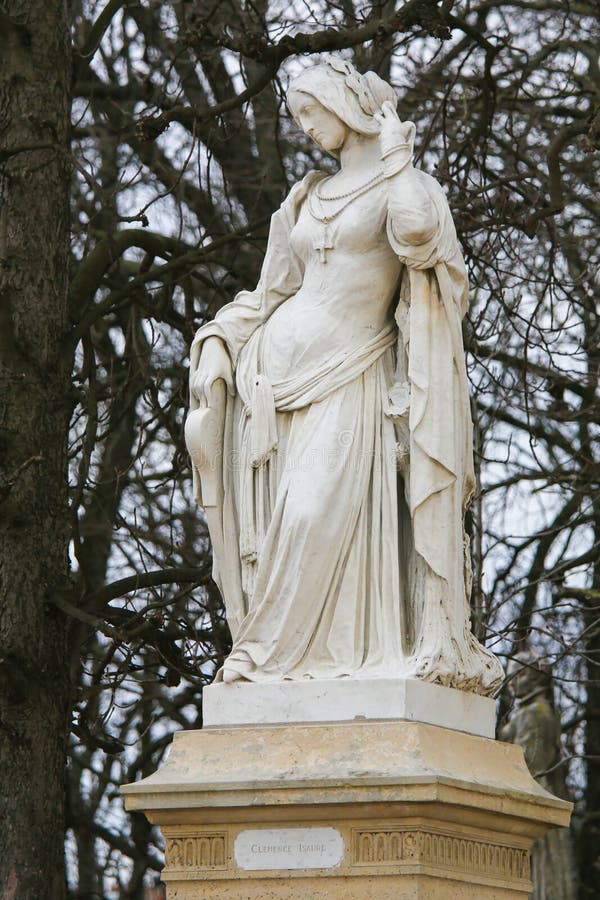 Statue de Clemence Isaure dans le Jardin du Luxembourg, Paris, France photo stock Statue de Clemence Isaure dans le Jardin du Luxembourg, Paris, France photo stock