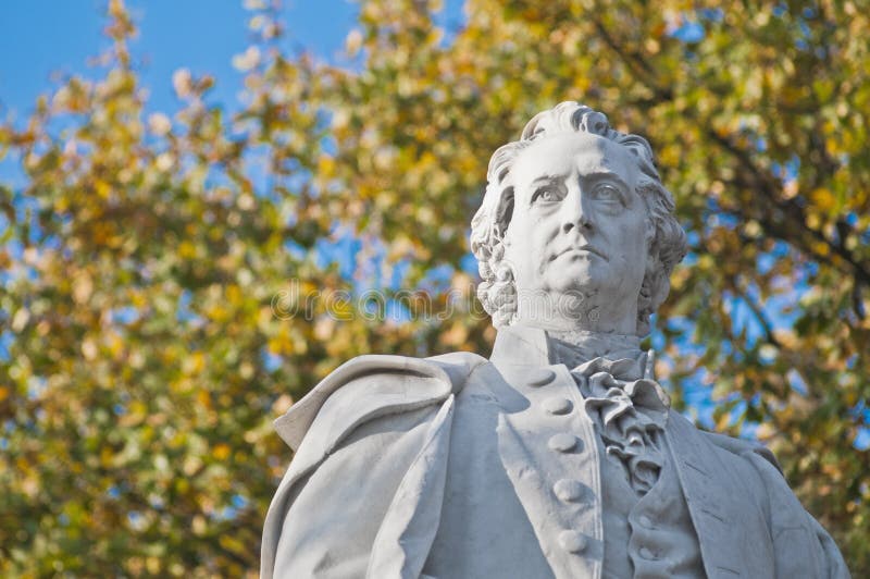 Statue of Johann Wolfgang von Goethe, poet, novelist, playwright and German scientist helped found the romanticism movement at Berlin, Germany. Statue of Johann Wolfgang von Goethe, poet, novelist, playwright and German scientist helped found the romanticism movement at Berlin, Germany