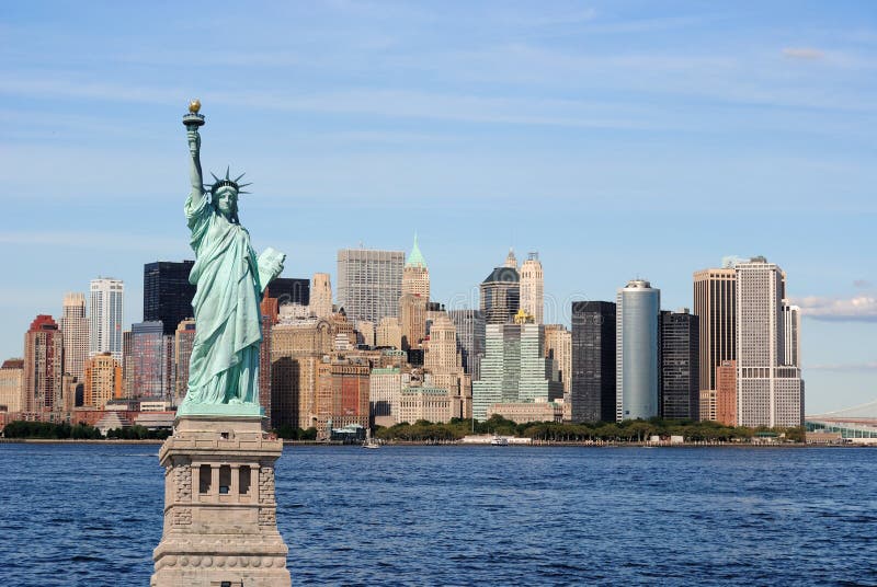 Statue de la liberté et de l'horizon de New York City
