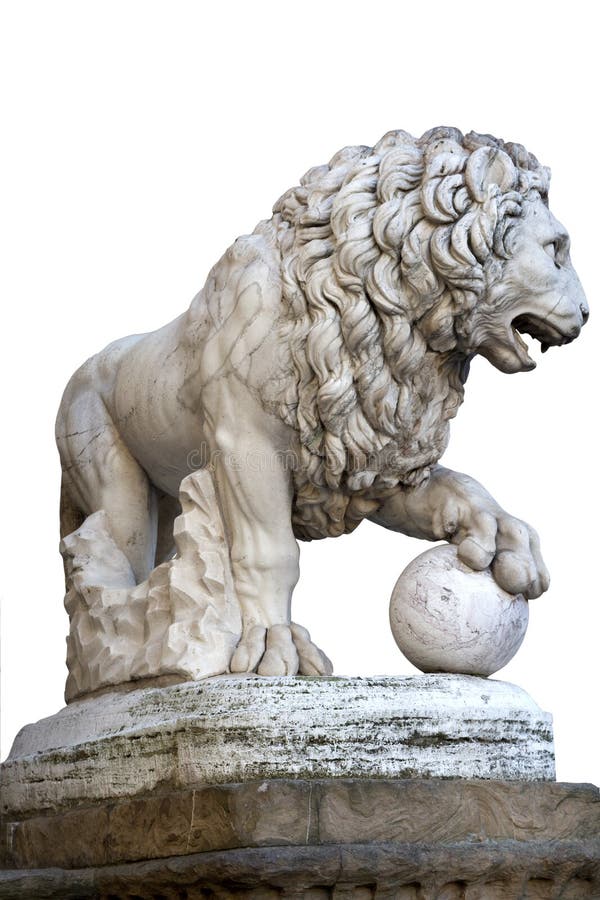 Statue de lion dans le della Signoria de bungalow photographie stock libre de droits Statue de lion dans le della Signoria de bungalow photographie stock libre de droits