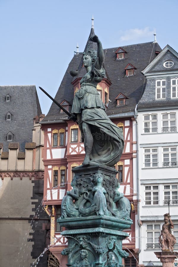 Statue de Madame Justice à Francfort images stock Statue de Madame Justice à Francfort images stock