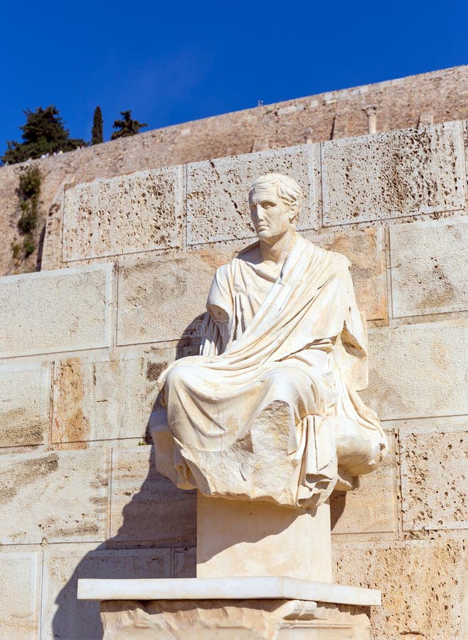 Statue de Menander, théâtre de Dionysus, Athènes, Grèce photographie stock Statue de Menander, théâtre de Dionysus, Athènes, Grèce photographie stock