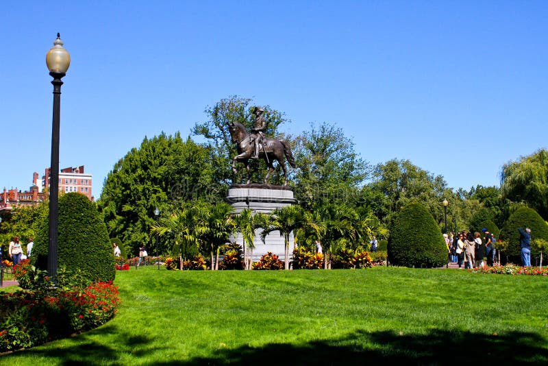 Statue de Washington aux jardins publics de Boston photos stock Statue de Washington aux jardins publics de Boston photos stock