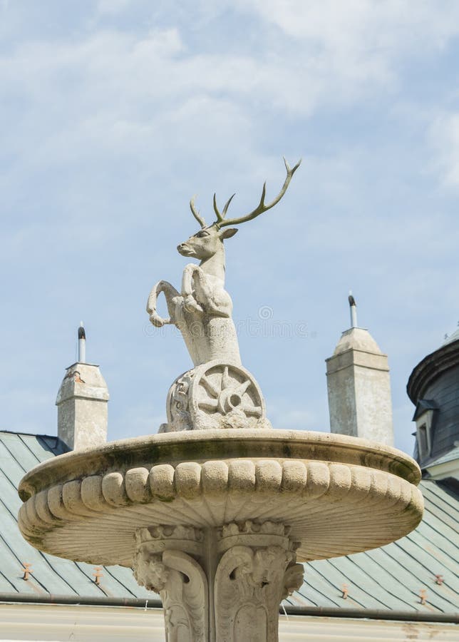 Statue of deer symbol of Palfy family