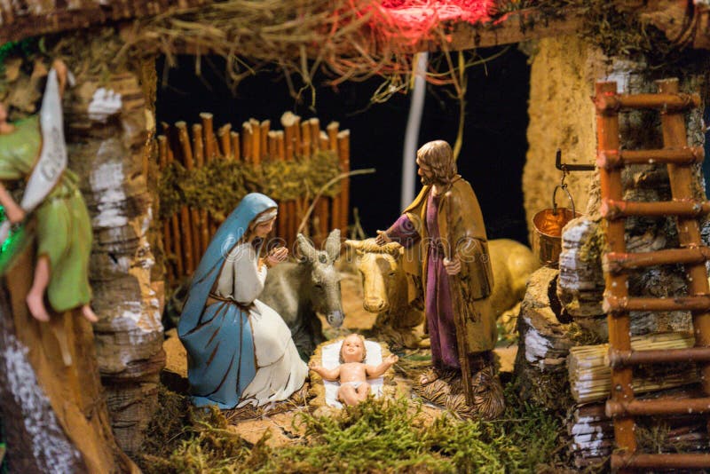 A representation of the Nativity with the statues. A representation of the Nativity with the statues