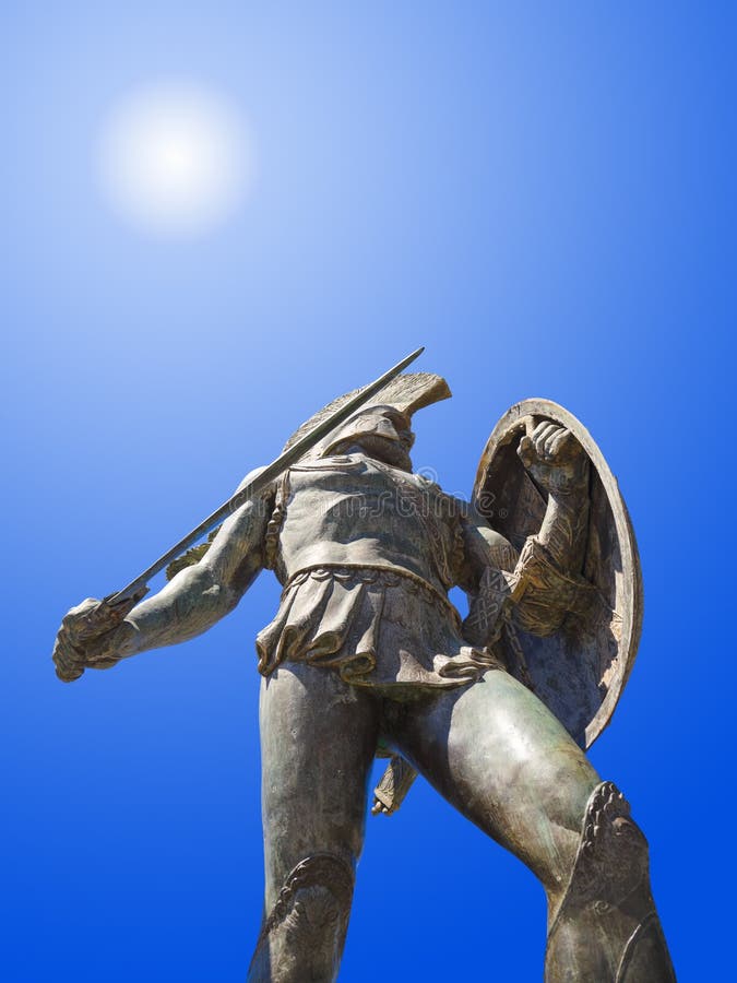 Statue des Königs Leonidas in Sparta, Griechenland