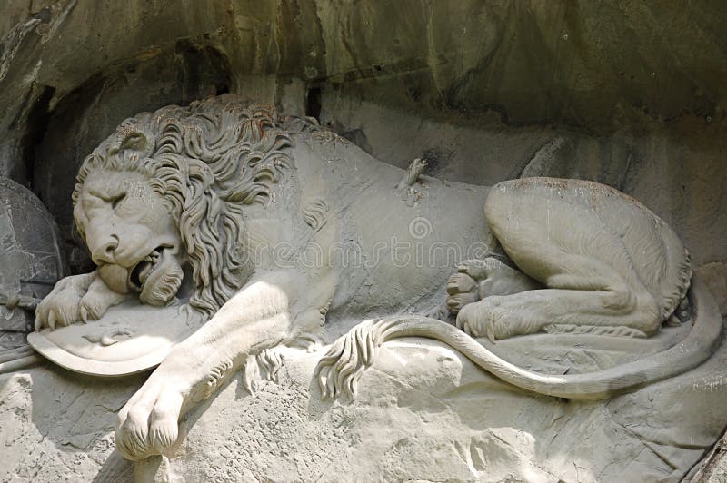 Statue of a dying lion in Lucerne