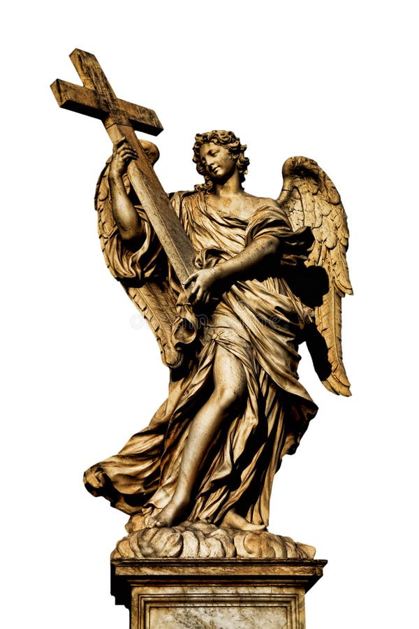 Marmorn Sie Engelsstatue, Sant'Angelo Schloss, Rom Stockfoto Bild von