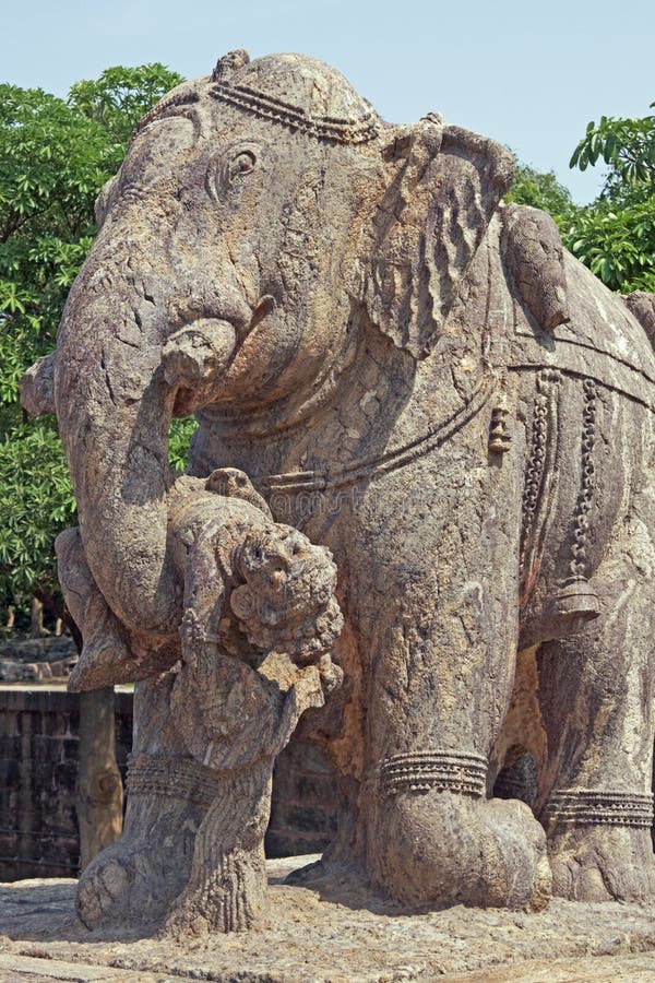 Statue of an Elephant at Konark Temple