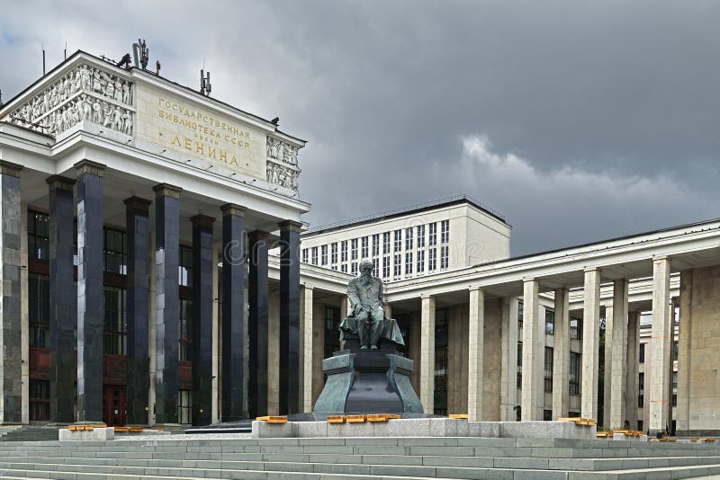Statue of Famous Russian Writer Dostoevsky in Front of Russian State