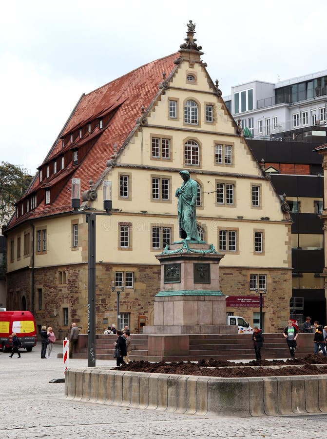 Statue and Building in Stuttgart, Germany Editorial Image - Image of ...