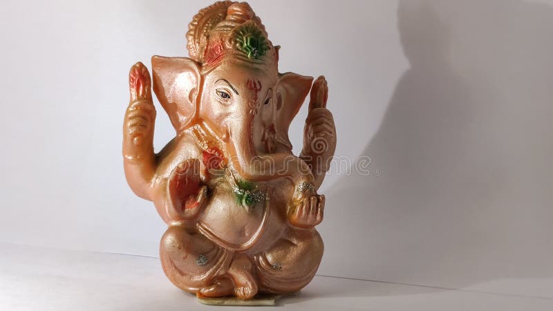 Statue of God Ganesh on a White Background Stock Photo - Image of ganesh,  colorful: 194006436