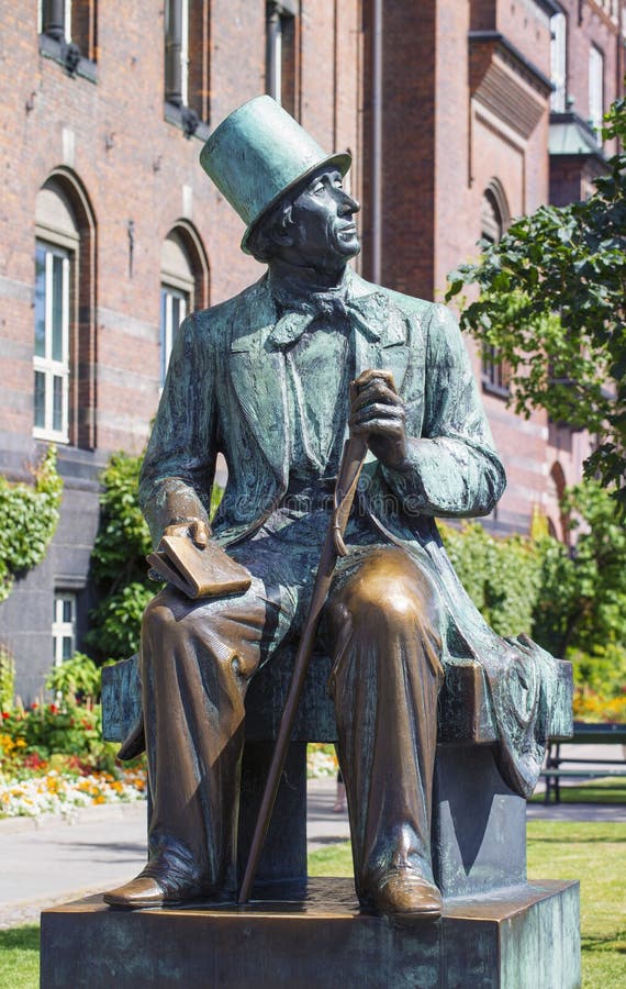 Statue of Hans Christian Andersen in Copenhagen, Denmark Stock Photo ...