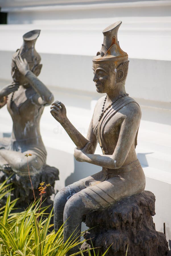 A statue of hermit at showing a posture of massage therapy in Wat Phra Chettuphon Wimon Mangkhalaram Wat pho stock photos A statue of hermit at showing a posture of massage therapy in Wat Phra Chettuphon Wimon Mangkhalaram Wat pho stock photos