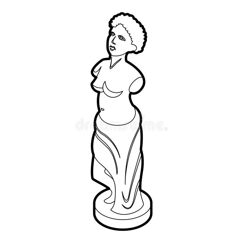 Statue Icon in Outline Style Stock Vector Illustration of historic, feminine 83599634