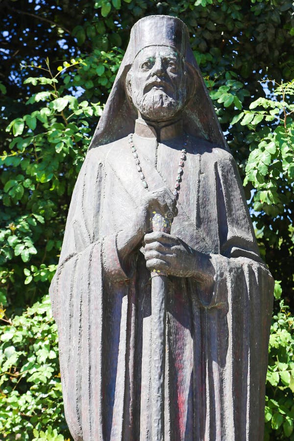 Statue Im Garten Athen, Griechenland Stockfoto Bild