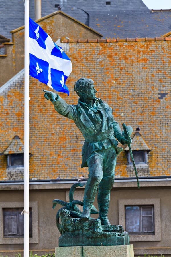 Jacques Cartier Statue in St. Malo (French Explorer and discoverer of Canada / Quebec). Jacques Cartier Statue in St. Malo (French Explorer and discoverer of Canada / Quebec)