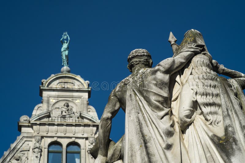 Statue of Jan Frans Willems in Gent, Belgium. Willems stock images, royalty-free photos and pictures