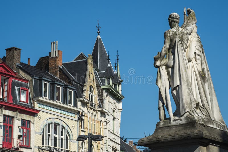 Statue of Jan Frans Willems in Gent, Belgium. Willems stock images, royalty-free photos and pictures