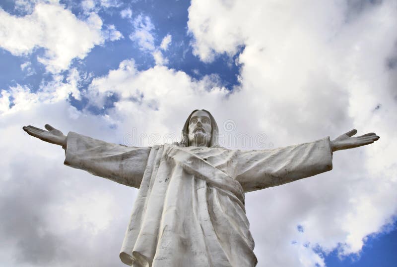 Statue of Jesus Christ in Cuzco stock images