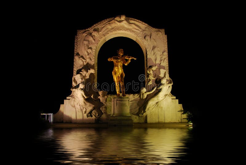 Attractive water effect under the mozart statue in Vienna, Austria. Attractive water effect under the mozart statue in Vienna, Austria