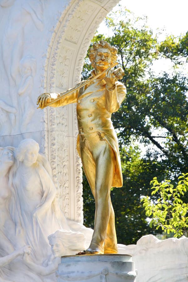 The statue of Johann Strauss in Vienna, Austria