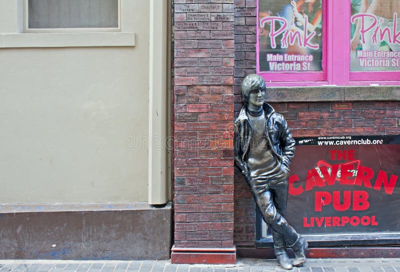 John Lennon statue outside The Cavern Club, in Mathew St, Liverpool, UK. John Lennon statue outside The Cavern Club, in Mathew St, Liverpool, UK.