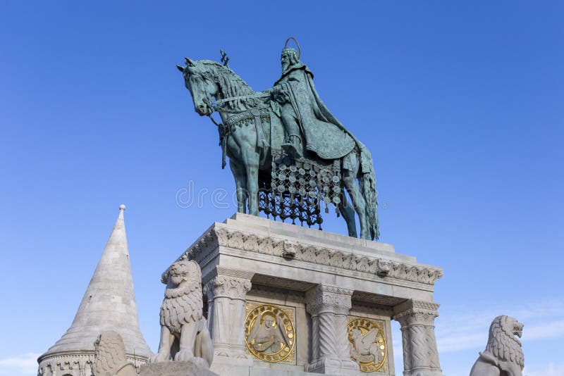 Statue of King Saint Stephen in Budapest Stock Photo Image of city