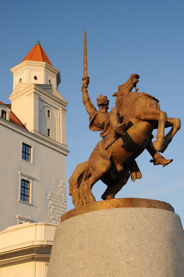 Statue of king Svatopluk in Bratislava castle