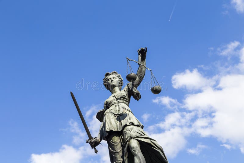 Statue of Lady Justice in Frankfurt, Germany stock photography Statue of Lady Justice in Frankfurt, Germany stock photography