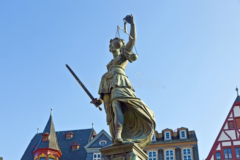 Statue of Lady Justice in front royalty free stock image Statue of Lady Justice in front royalty free stock image